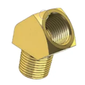 Brass Fitting - 45 Degree Male Female Elbow- Imperial 1