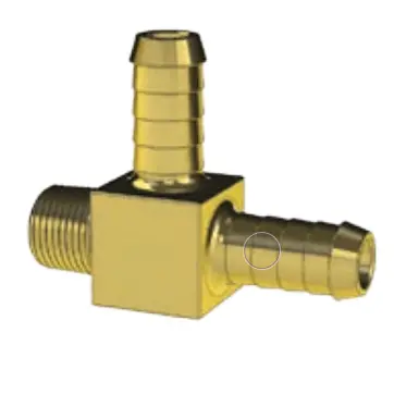 Brass Fitting - Hose Barb Male Run Tee - Imperial 1
