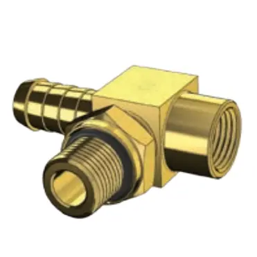 Brass Fitting - Hose Barb Branch Tee - Imperial/Metric 1
