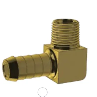 Brass Fitting - 90 Degree Hose Barb - Imperial 1
