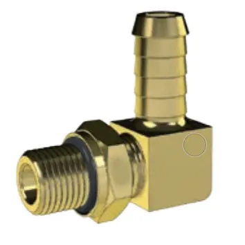 Brass Fitting - 90 Degree Hose Barb - Metric 1