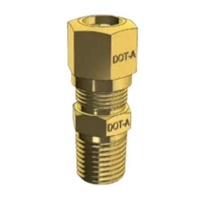 Dot Compression Fitting - Male Connector - Imperial Tube To Nptf Male Pipe Thread Bp 68Cdot 1