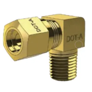 Dot Compression Fitting - 90 Degree Male Elbow - Imperial Tube To Nptf Male Pipe Thread Bp 69Cdot 1