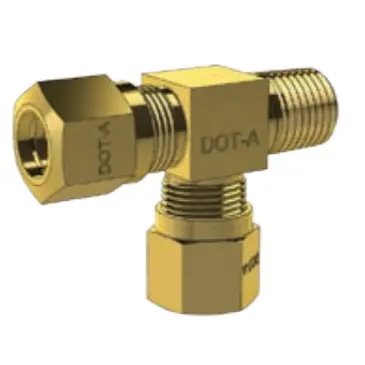 Dot Compression Fitting - Male Run Tee - Imperial Tube To Nptf Male Pipe Thread Bp 71Cdot 1
