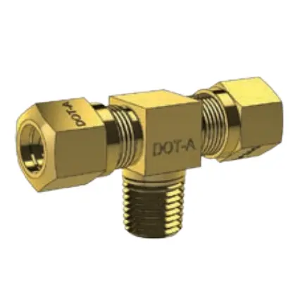 Dot Compression Fitting - Male Branch Tee - Imperial Tube To Nptf Male Pipe Thread Bp 72Cdot 1