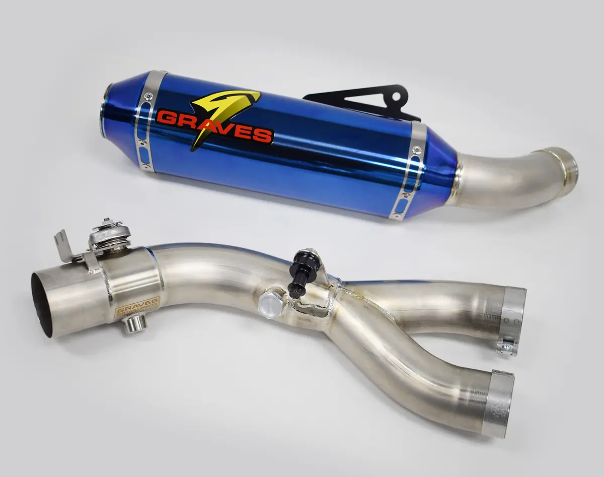 Titanium Electrick Blue Yamaha R1 Cat Eliminator Exhaust Valve Type-R 1