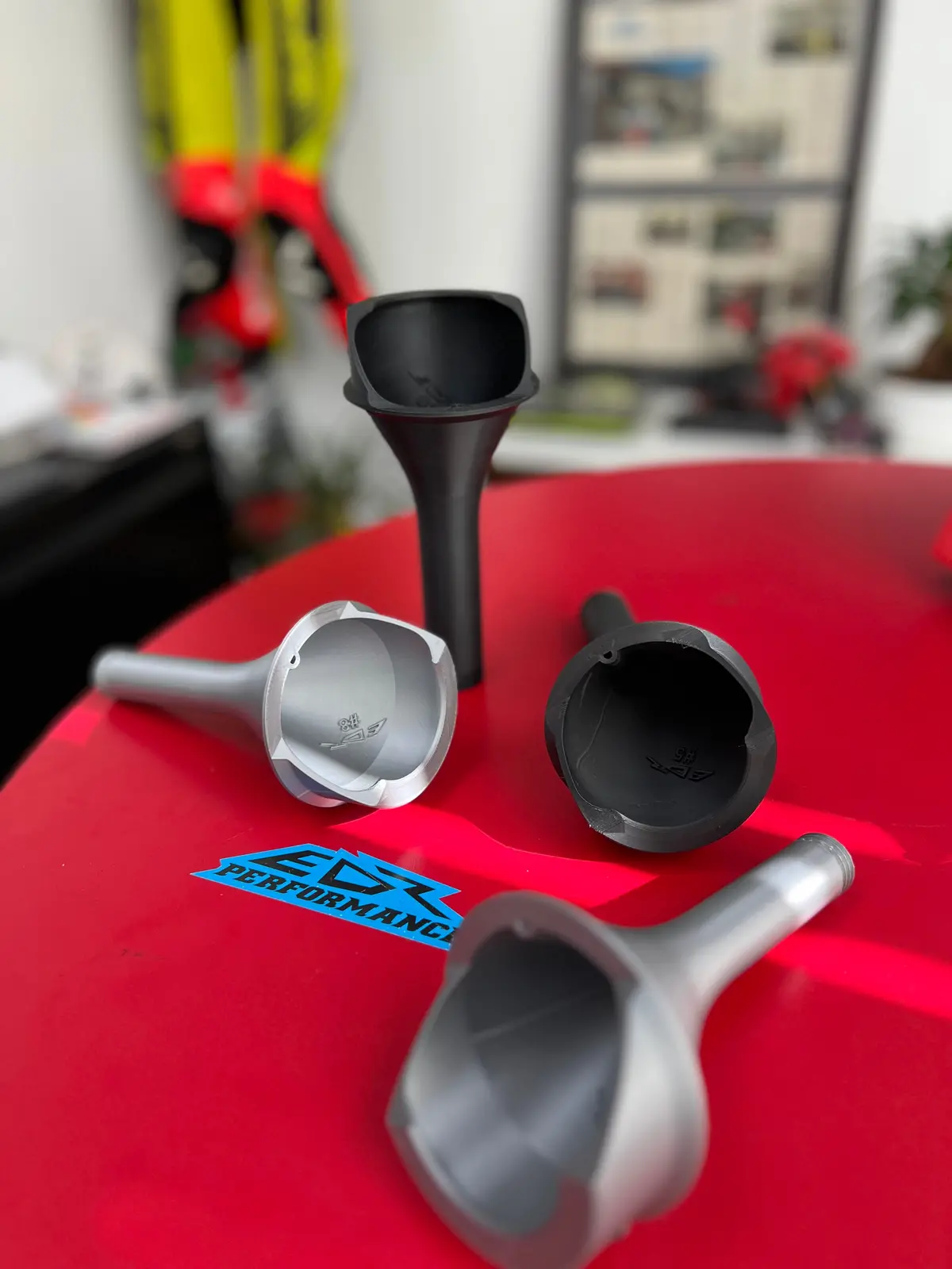 Edr Performance Oil Funnel Screw In Vented Bike Specific Oil Change Red Silver Black 1