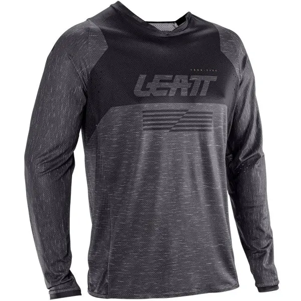 2026 Leatt 4.5 Moto Lite Jersey Stealth Black Grey 1
