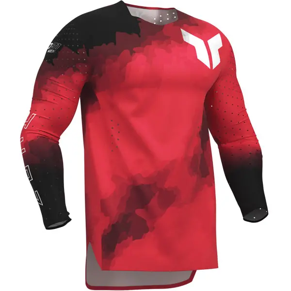 Thor Sportmode Carbon Black Red Jersey 1