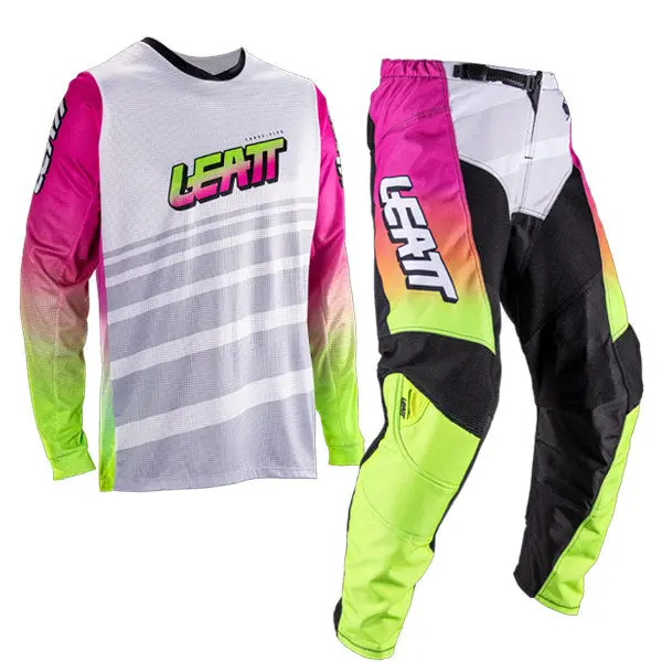 2026 Leatt 3.5 Kids Mini Pant And Jersey Kit Combo Retro Pink 1