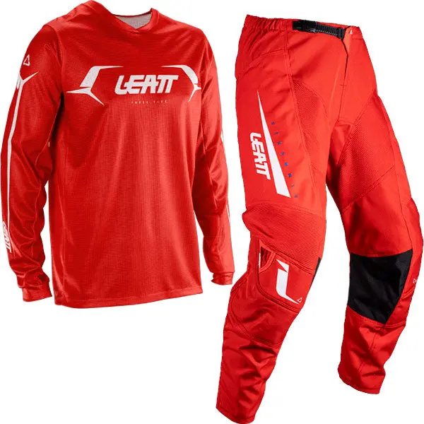 2026 Leatt 3.5 Youth Pant And Jersey Kit Combo Red 1