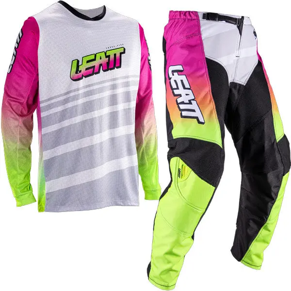 2026 Leatt 3.5 Youth Pant And Jersey Kit Combo Retro Pink 1