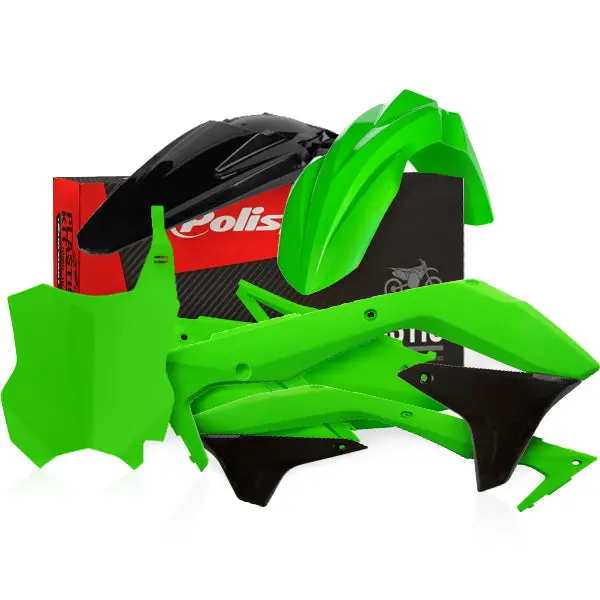 Polisport Kawasaki Plastic Kit Green Black 1
