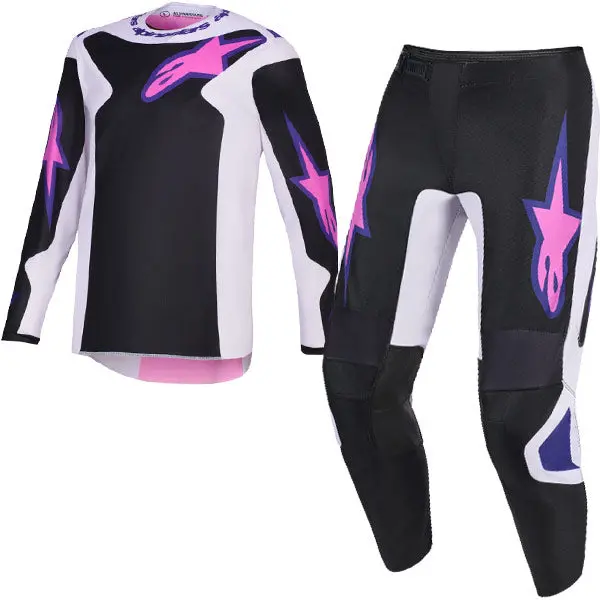 2026 Alpinestars Fluid Grid Kids Kit Combo - Black Light Gray Purple 1