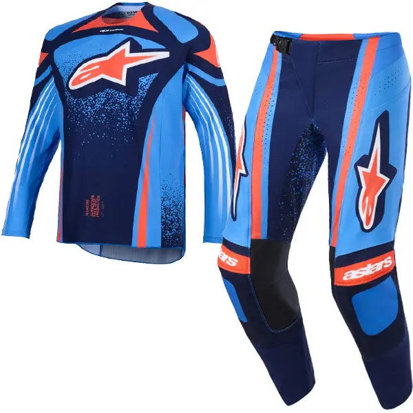 2026 Alpinestars Techstar Nomur Kit Combo - Dark Navy Orange Ucla Blue 1