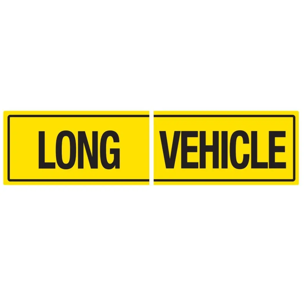 1020Mmx250mm & 1200Mmx300mm - Long Vehicle Cut 2 Peices - Class 2 Material - Sticker/ Aluminium/ Galvanised 1
