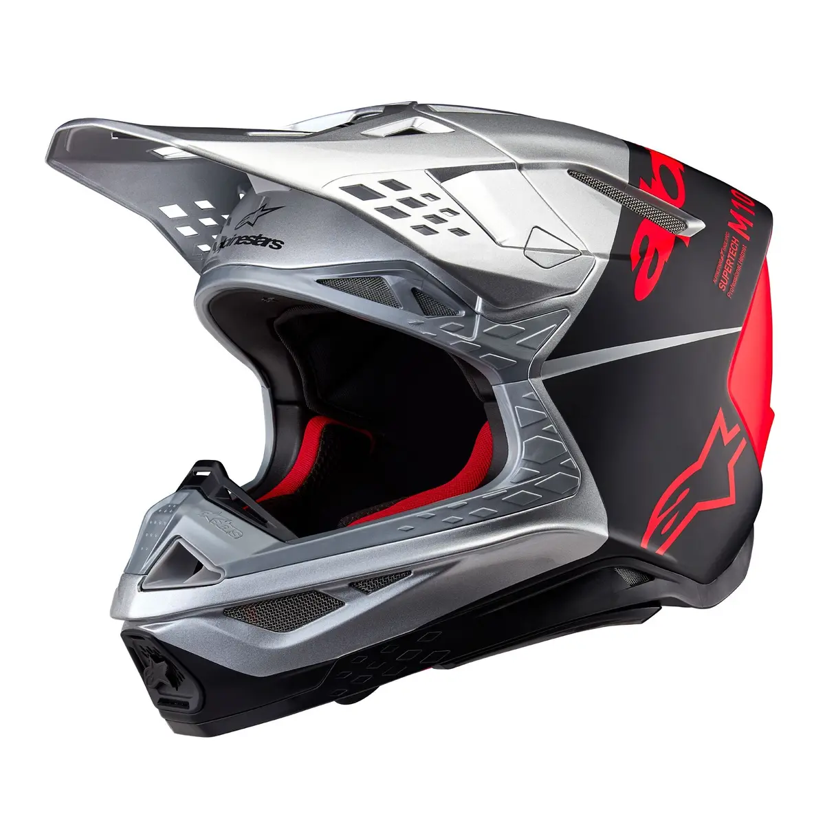 Alpinestars Helmet Supertech Sm10 Flood Silver Black Orange Matt Glossy 1
