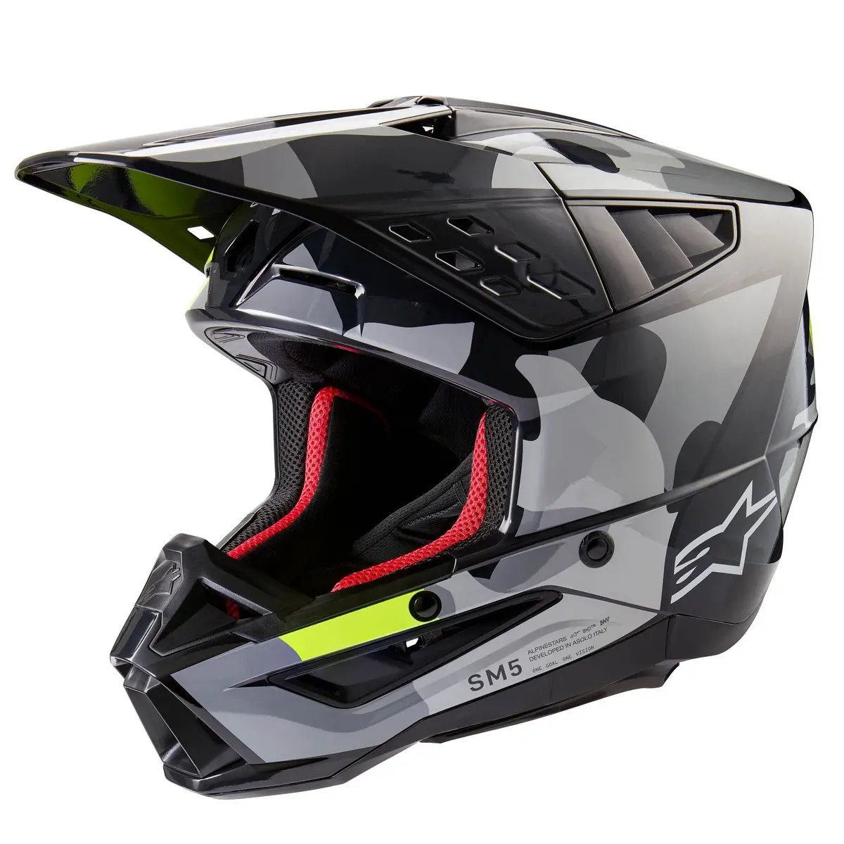 Alpinestars Helmet Sm5 Rover Dark Gray Yellow Fluo Glossy 1