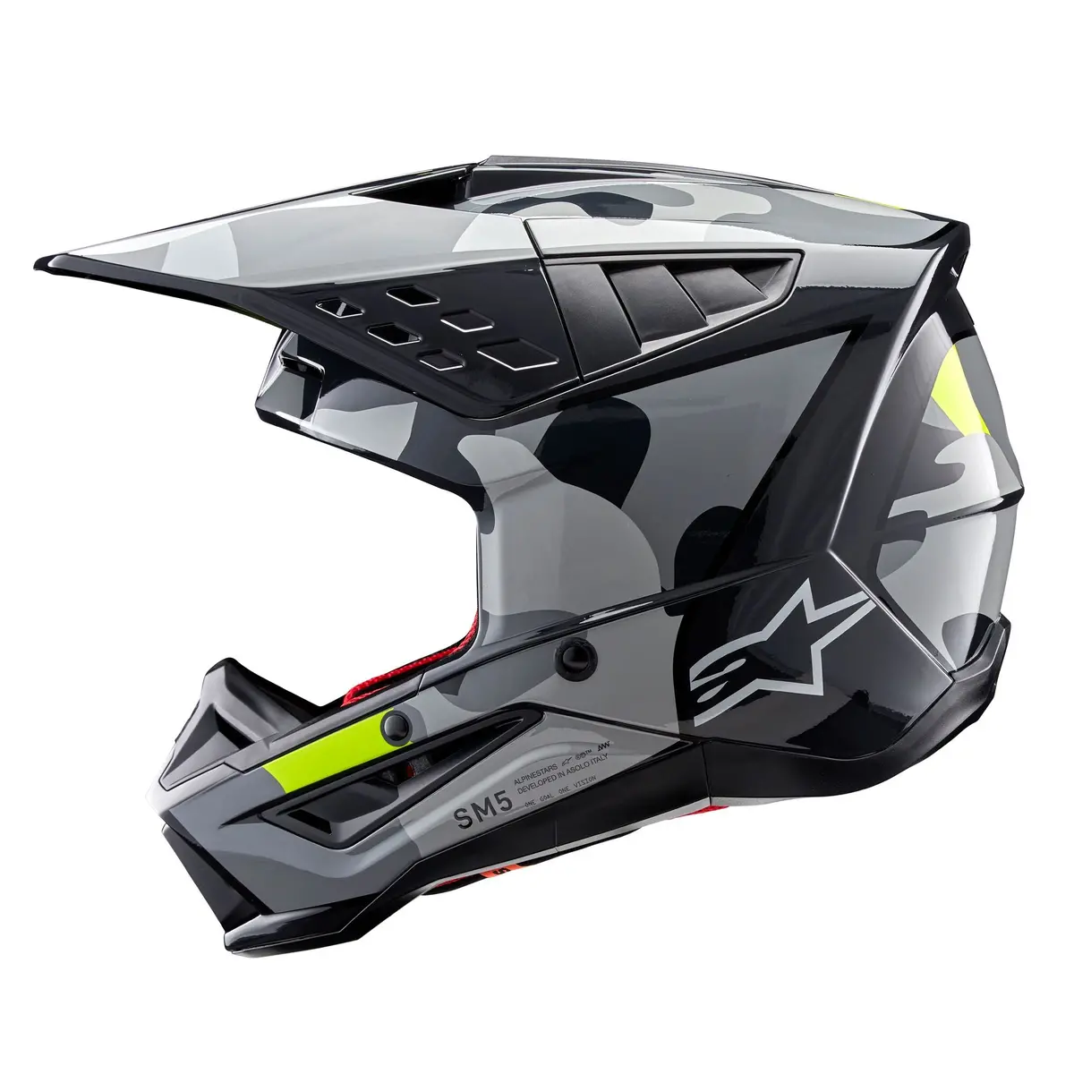 Alpinestars Helmet Sm5 Rover Dark Gray Yellow Fluo Glossy 2