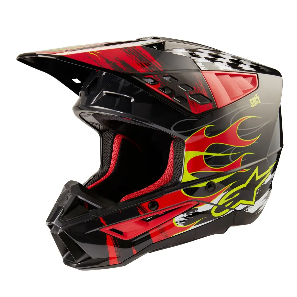 Alpinestars Helmet Sm5 Rash Dark Gray Bright Red Glossy 1