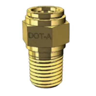 Dot Push Fitting- Male Connector - Imperial Tube To Nptf Male Pipe Thread Bp Dq68dot 1