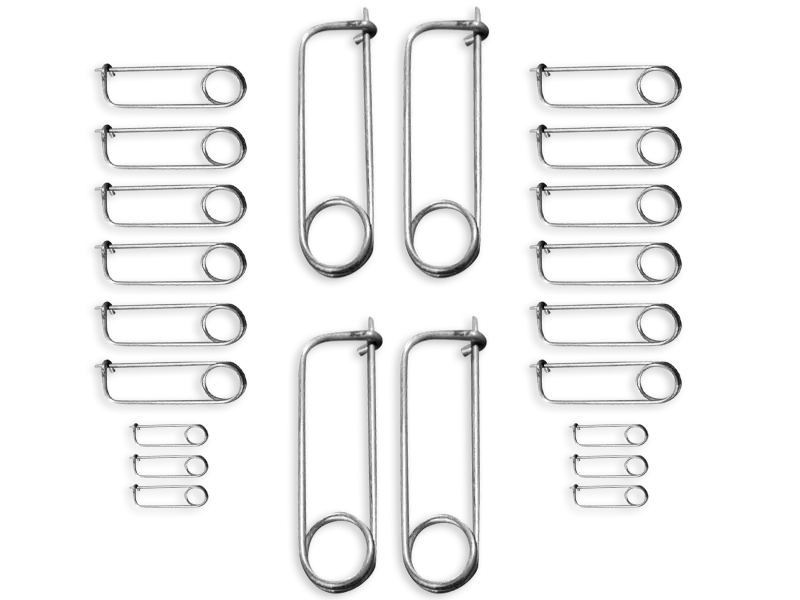 Edr Spring, Clip, Racing, Safety, Pins, Assorted, (25/Pack) 1
