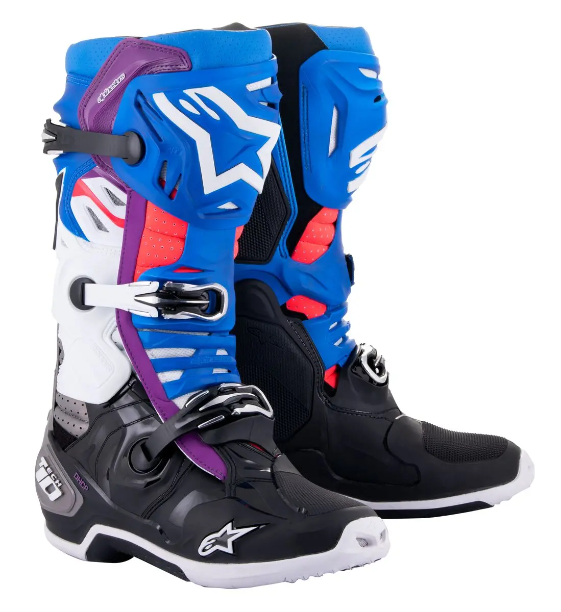 Alpinestars Tech 10 Supervented Motocross Boots Black Enamel Blue Purple 1