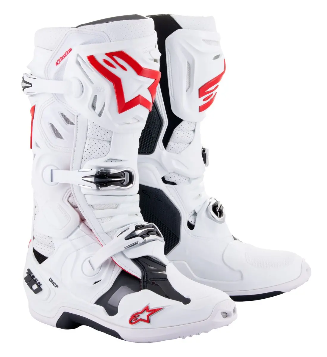 Alpinestars Tech 10 Supervented Motocross Boots White Bright Red 1