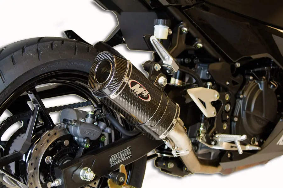 M4 Exhaust X-96 Carbon Fiber Slip On  Ninja 400/500/Z400 2018-2024 Ka4014 1