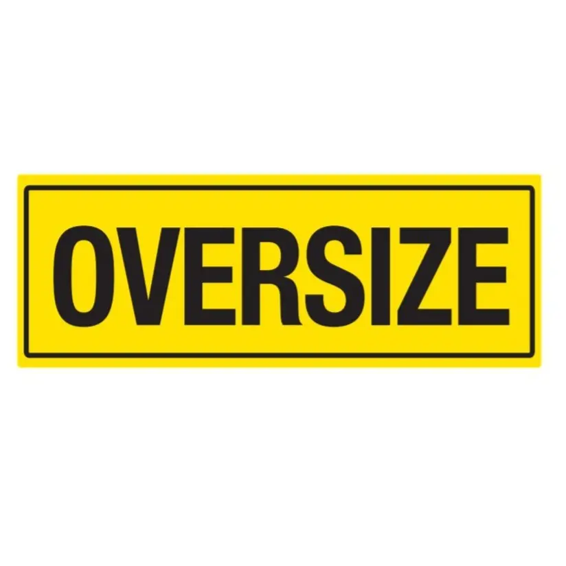 1200Mm X 450Mm - Oversize - Class 2 Material - Sticker/ Aluminium/ Galvanised 1