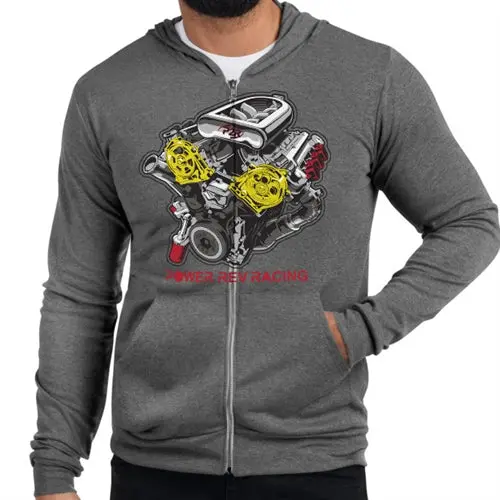 J Series Engine Design Zip Up Hoodie 1