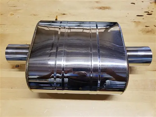 Universal Oval Muffler, 2.5" Inlet X 2.5" Outlet (Center In - Center Out) 1