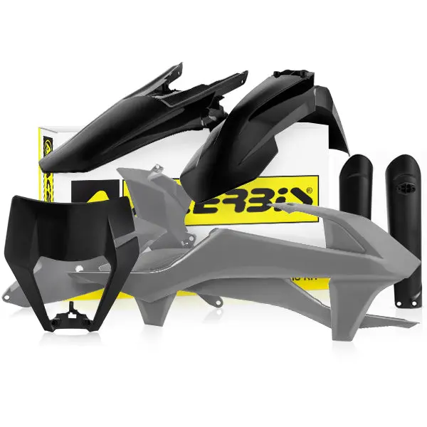Acerbis Ktm Plastic Kit Exc Excf - Black Grey 1