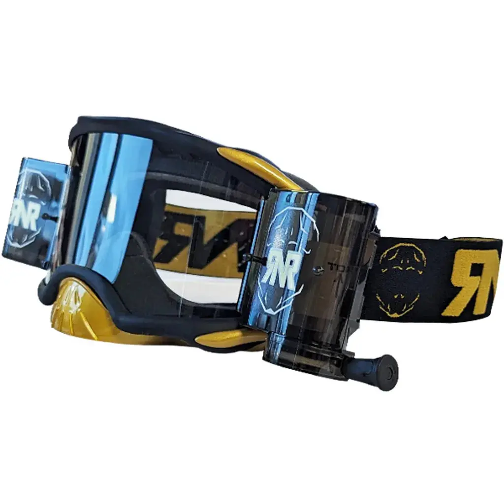 Rip N Roll Rnr Platinum 48Mm Motocross Goggles - Black Gold 1