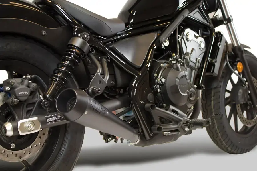 M4 Exhaust All Black Retro-Drag Slip On 2017 - 2024 Rebel 500/300 Ho1012 1