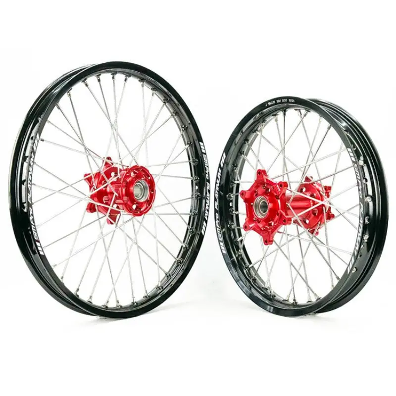 Sm Pro Platinum Wheel Set - Honda - Red Hub Black Rim 1