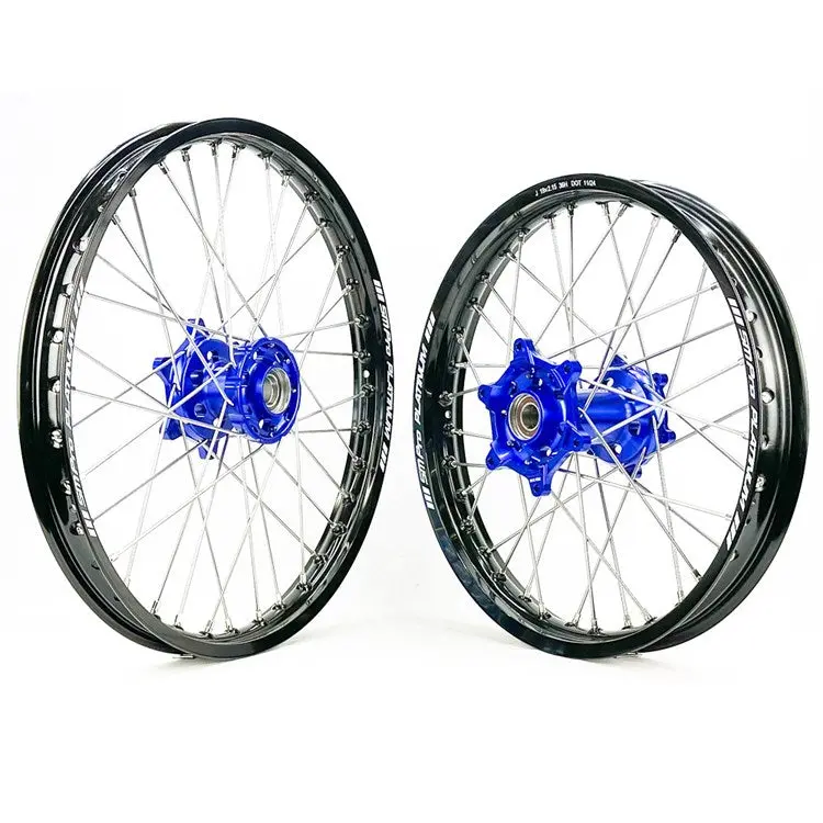 Sm Pro Platinum Wheel Set - Husqvarna - Blue Hub Black Rim 1