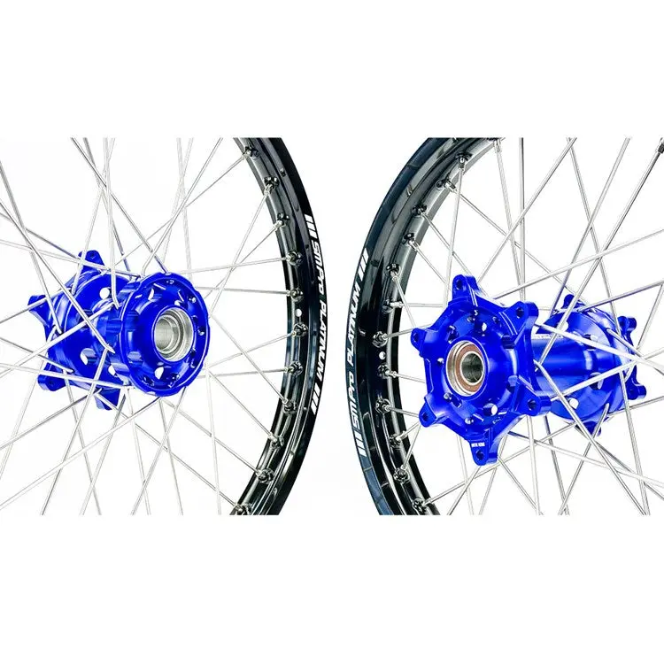 Sm Pro Platinum Wheel Set - Husqvarna - Blue Hub Black Rim 2