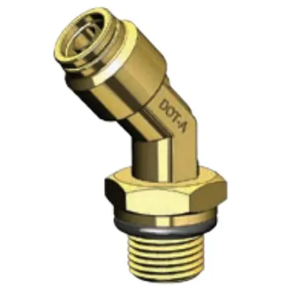 Dot Push Fitting- 45 Degree Swivel Male Elbow - Imperial Tube To Metric Thread Bp Dq54dots 1