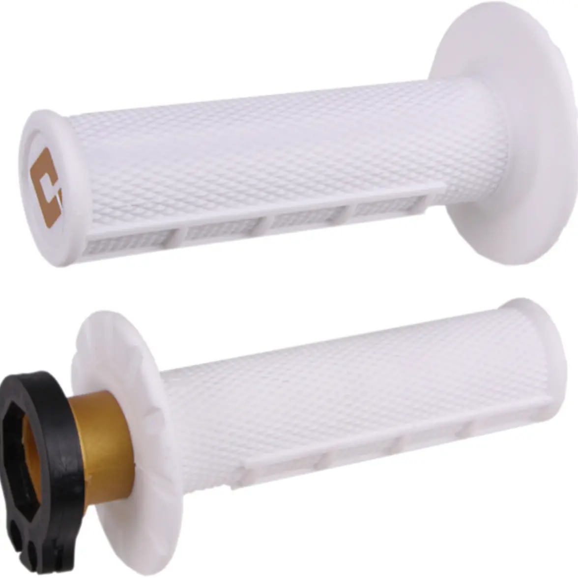 Odi Half Waffle Lock On Motocross Enduro Grips - White 1