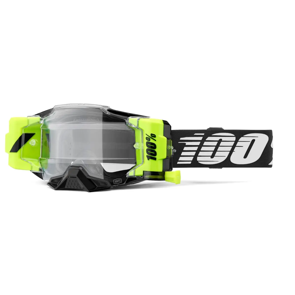 100% Armega Forecast Roll Off Goggle Black - Clear Lens 1
