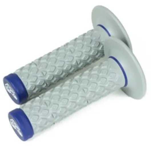 Renthal Dual Compound Ergodiamond Enduro Motocross Grips - Blue Grey 1