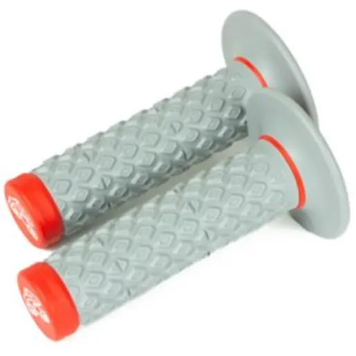 Renthal Dual Compound Ergodiamond Enduro Motocross Grips - Red Grey 1