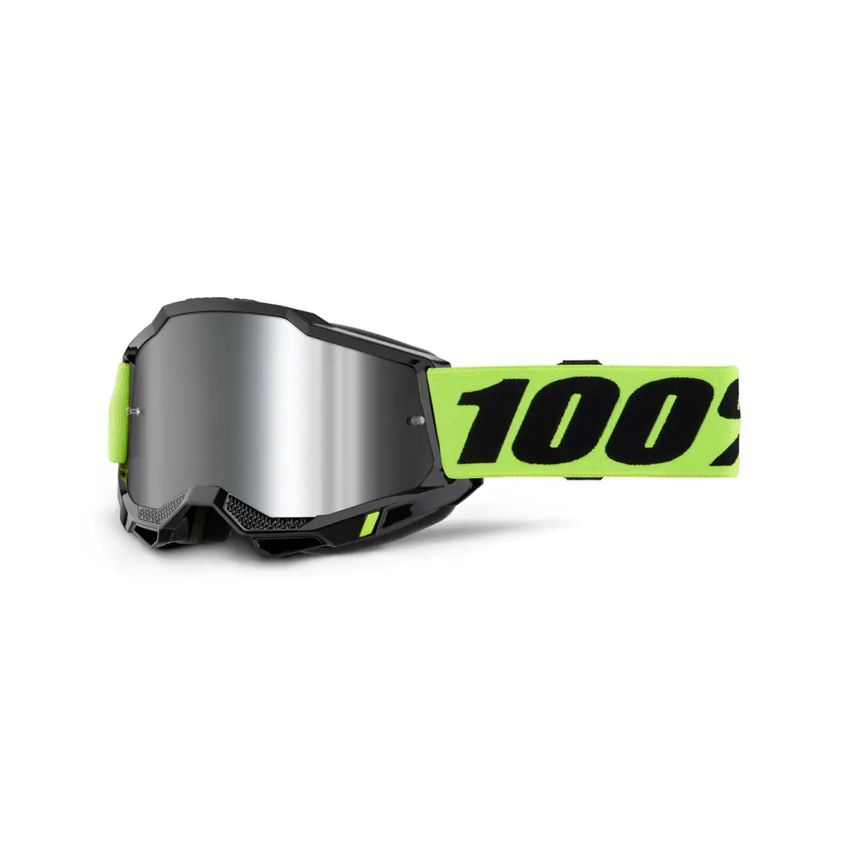 100% Accuri 2 Goggle Neon Yellow - Mirror Silver Lens 1