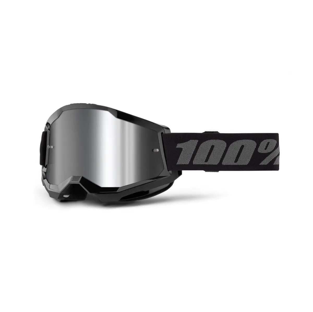100% Strata 2 Goggle Black - Silver Mirror Lens 1