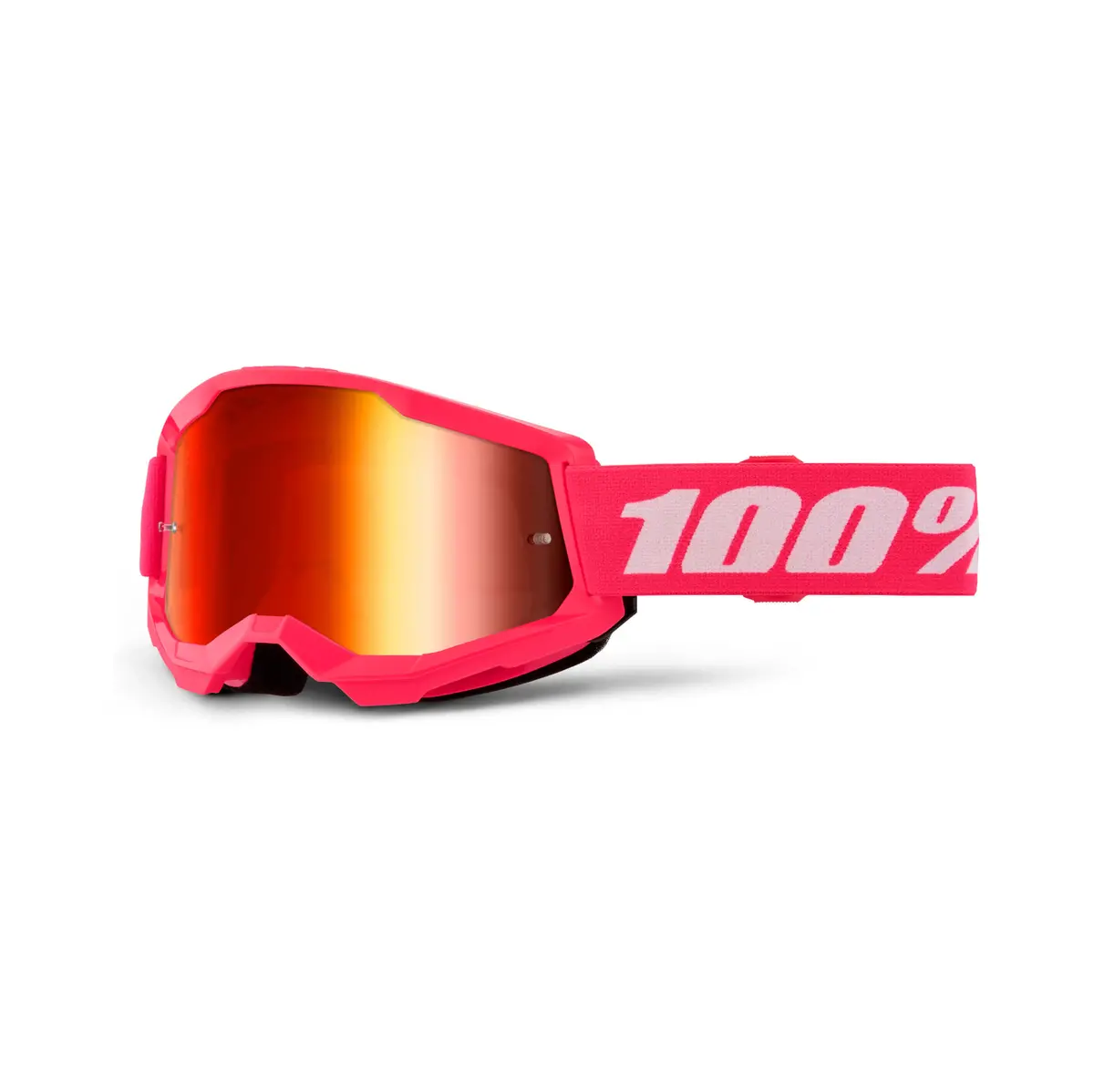 100% Strata 2 Goggle Pink - Red Mirror Lens 1