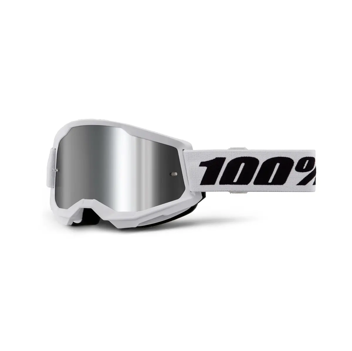 100% Strata 2 Goggle White - Silver Mirror Lens 1