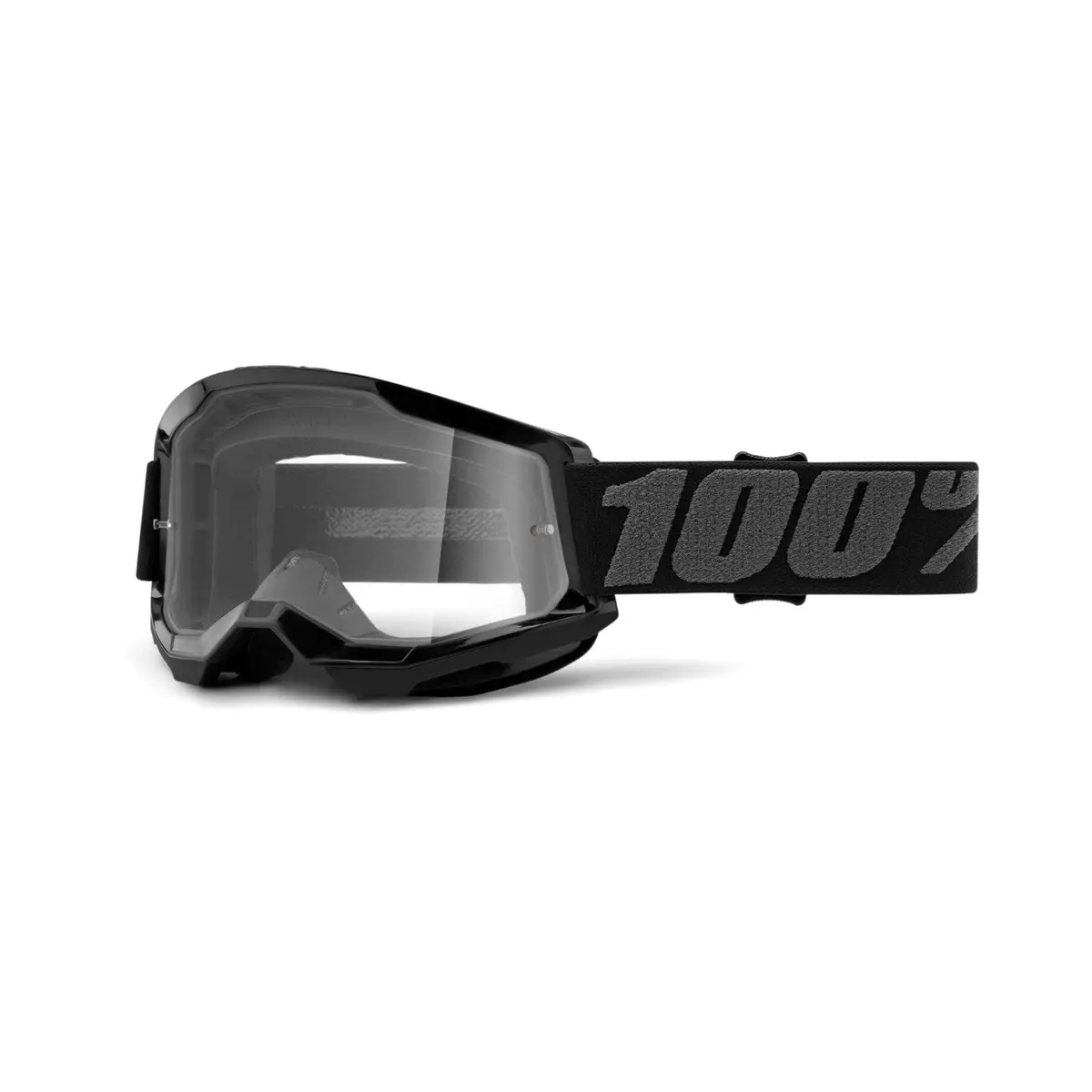 100% Strata 2 Goggle Black - Clear Lens 1