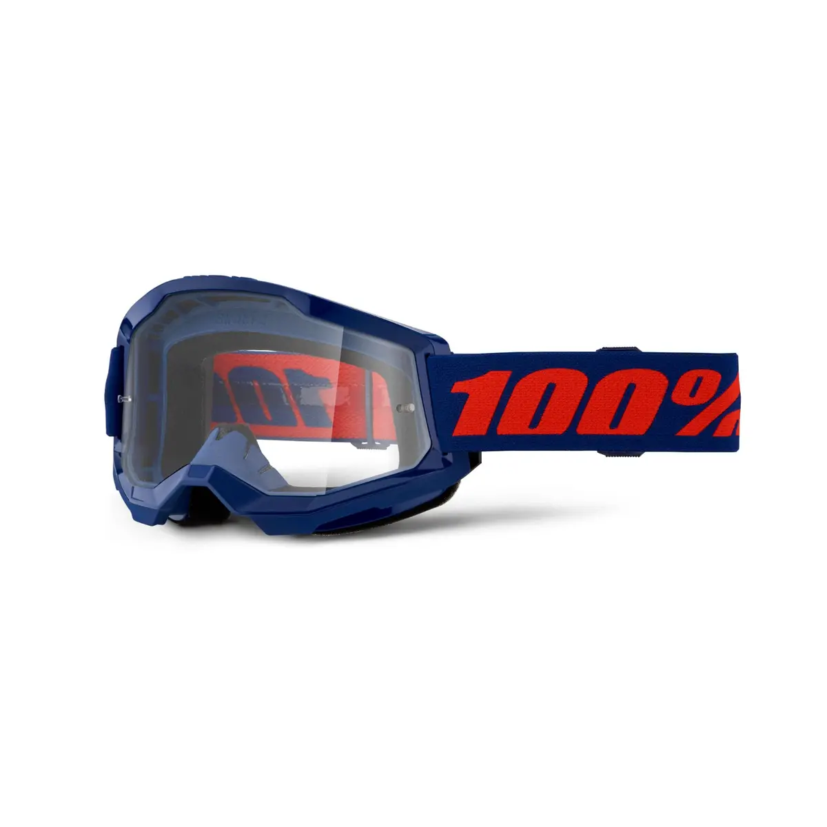 100% Strata 2 Goggle Navy - Clear Lens 1