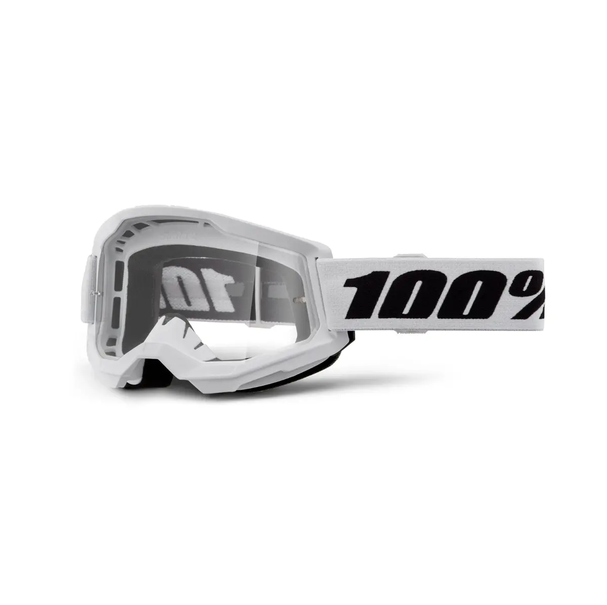 100% Strata 2 Goggle White - Clear Lens 1